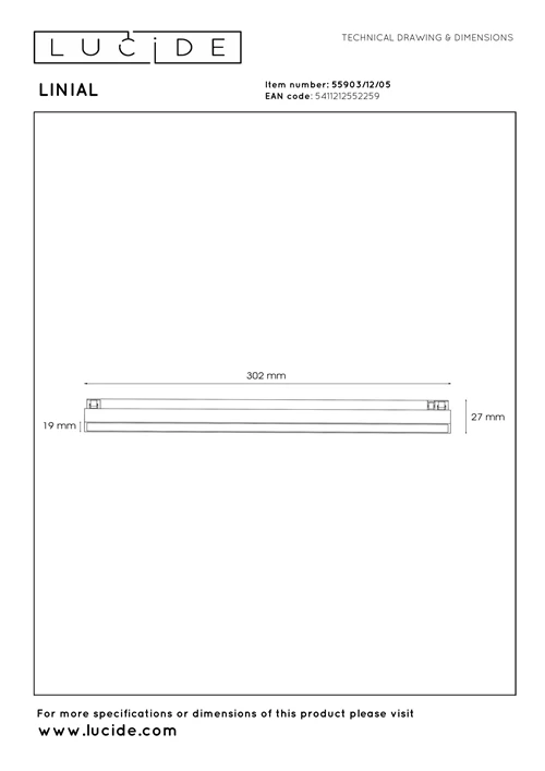 Lucide Premium LINIAL GLYX Spot sur rail - Système de rail monophasé / Éclairage sur rail smart - 1xLED - Champagne - technique